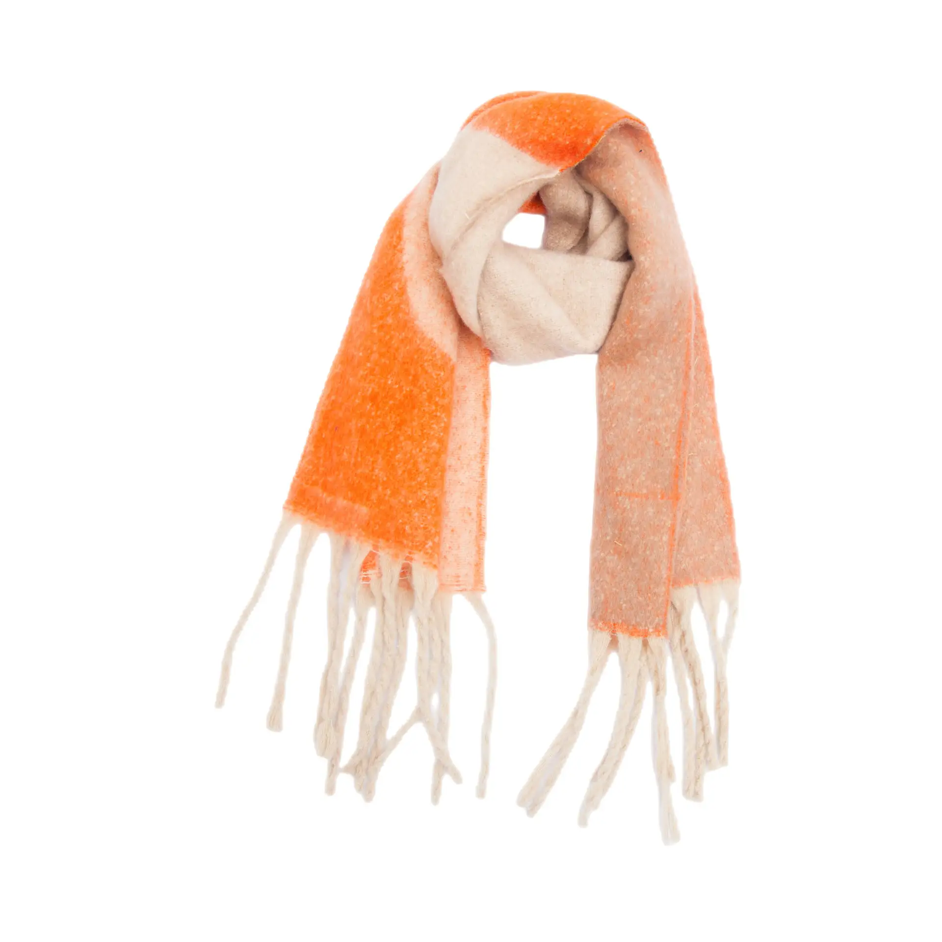 Thickened Cross-Border Shawl Green Beige Fringed - Image 5