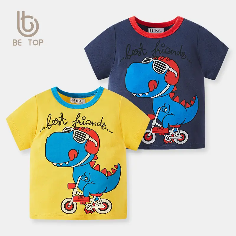 Children's Cartoon Dinosaur T-Shirts Summer Wear - Image 3