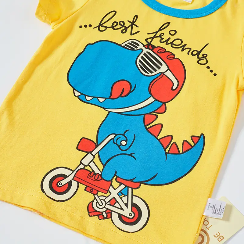 Children's Cartoon Dinosaur T-Shirts Summer Wear - Image 4
