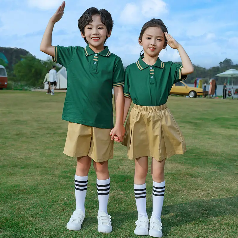 Pure Cotton Primary School Summer Skirts Beige - Image 7