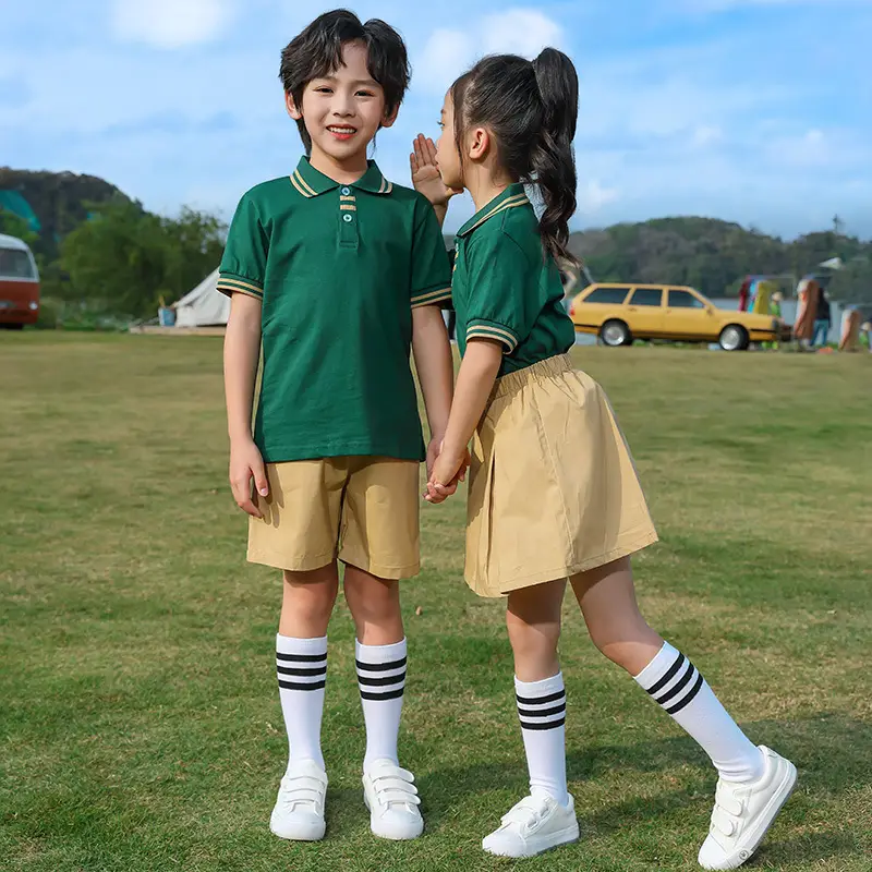 Pure Cotton Primary School Summer Skirts Beige - Image 8