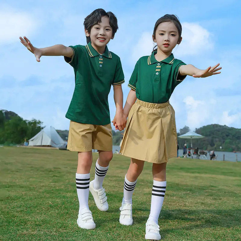 Pure Cotton Primary School Summer Skirts Beige - Image 9