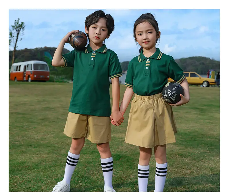 Pure Cotton Primary School Summer Skirts Beige — feature 10