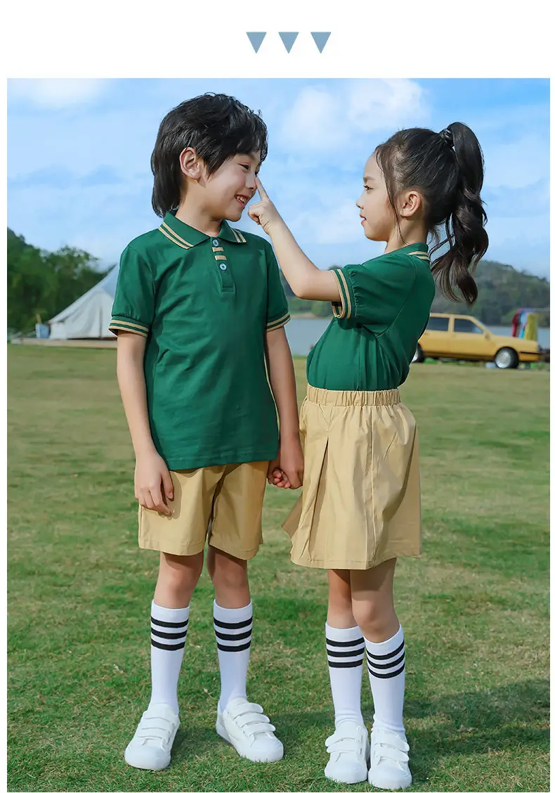Pure Cotton Primary School Summer Skirts Beige — feature 15