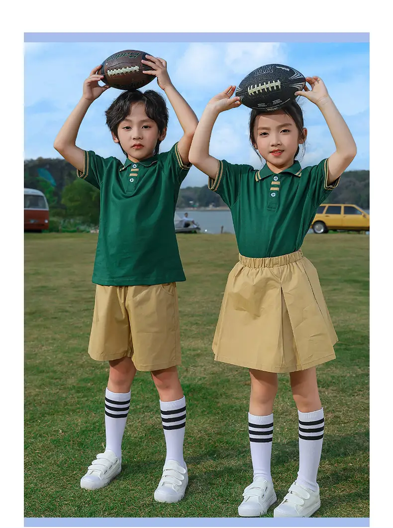 Pure Cotton Primary School Summer Skirts Beige — feature 16