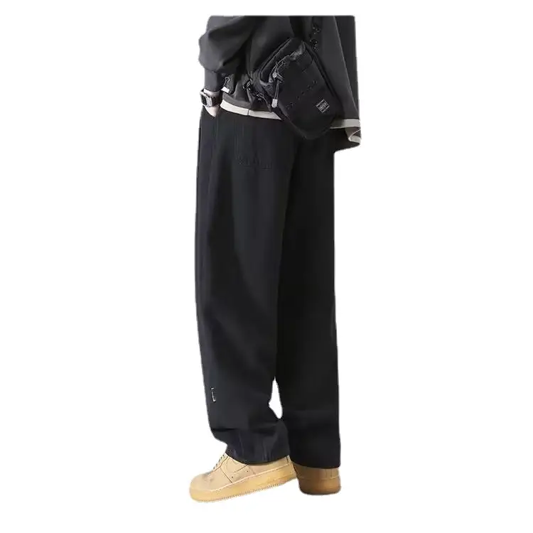 Men's Grey Wide Leg Straight Casual Pants Spring Summer 2023