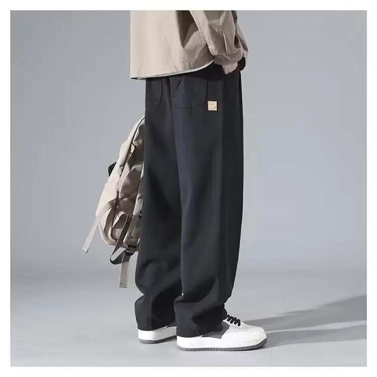 Men's Grey Wide Leg Straight Casual Pants Spring Summer 2023 — feature 11