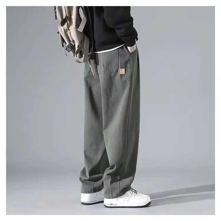 Men's Grey Wide Leg Straight Casual Pants Spring Summer 2023 — feature 12