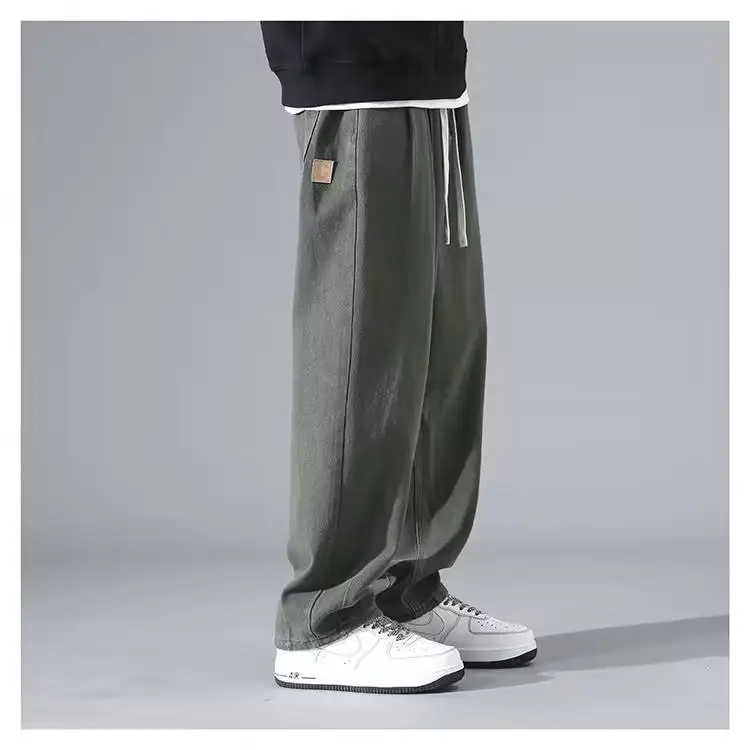 Men's Grey Wide Leg Straight Casual Pants Spring Summer 2023 — feature 13
