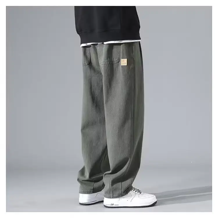 Men's Grey Wide Leg Straight Casual Pants Spring Summer 2023 — feature 15