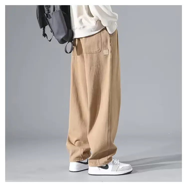 Men's Grey Wide Leg Straight Casual Pants Spring Summer 2023 — feature 17