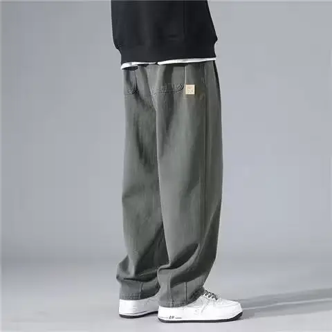 Men's Grey Wide Leg Straight Casual Pants Spring Summer 2023 — feature 8