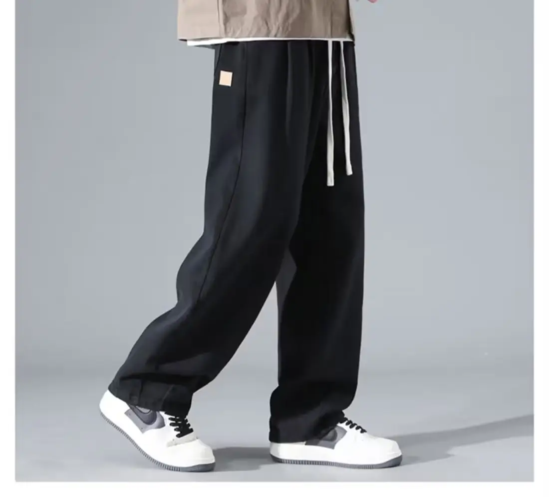 Men's Grey Wide Leg Straight Casual Pants Spring Summer 2023 — feature 9