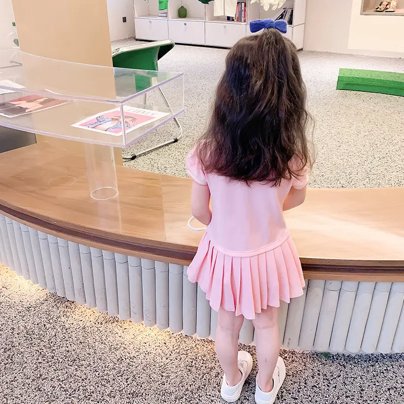 Girls Pink Pleated Polo Skirt Summer Dress 2025 - Image 5