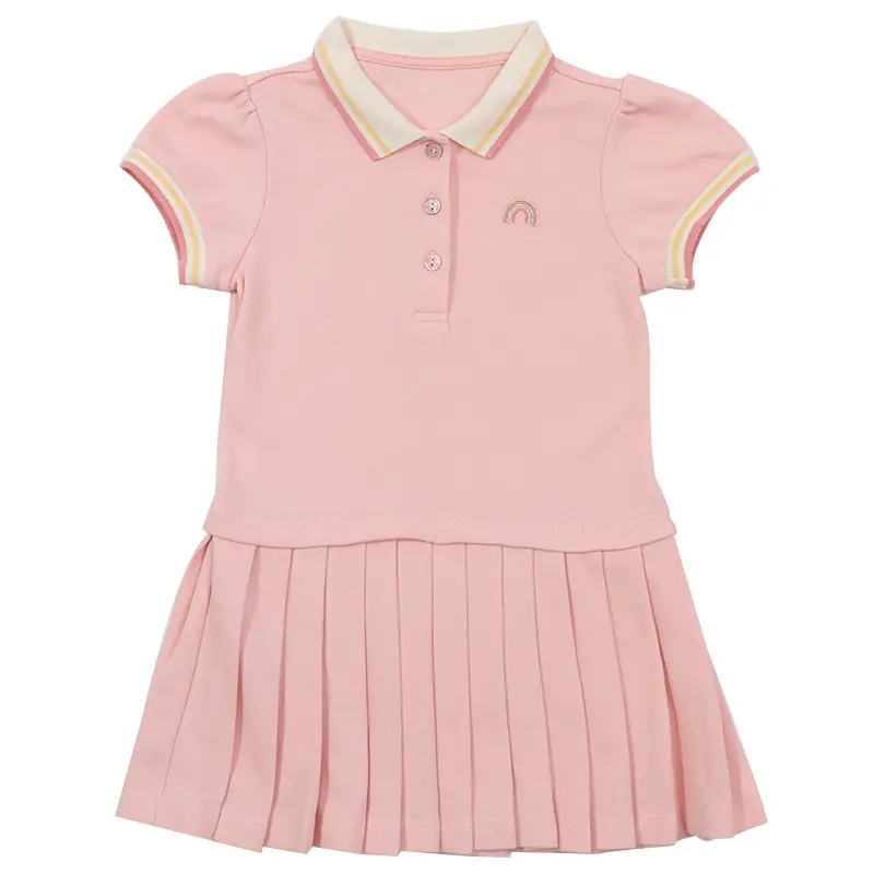 Girls Pink Pleated Polo Skirt Summer Dress 2025 - Image 6