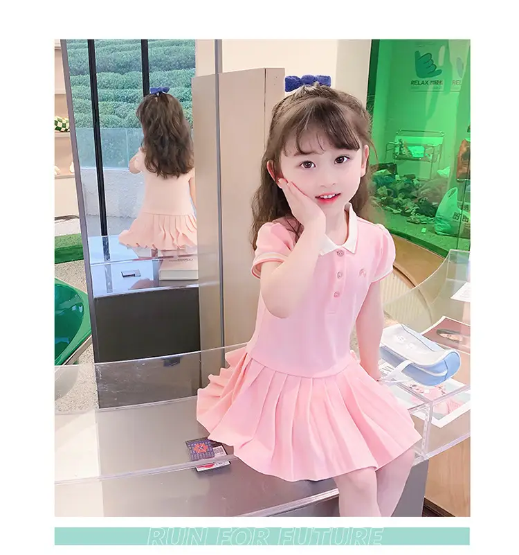 Girls Pink Pleated Polo Skirt Summer Dress 2025 — feature 9