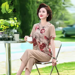 40yo Middle-aged Chiffon Lace-Up Shirt Beige — feature 11