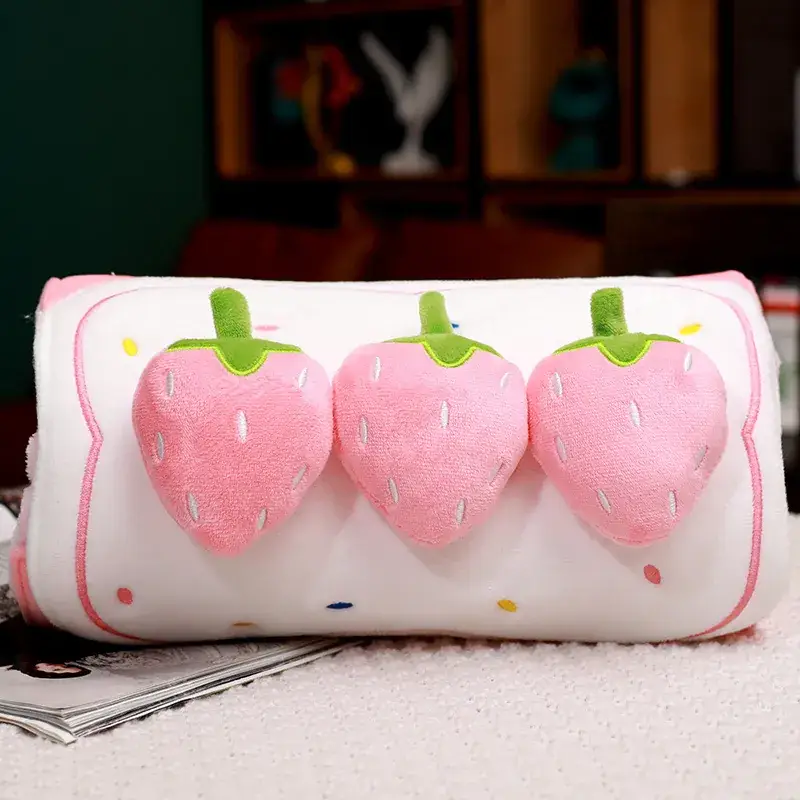 Cute Cartoon Fruit Pillow Blanket Dual Use Nap Pillow - Image 2