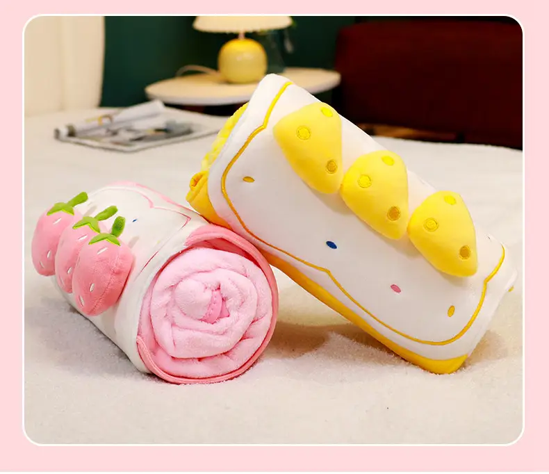Cute Cartoon Fruit Pillow Blanket Dual Use Nap Pillow — feature 15