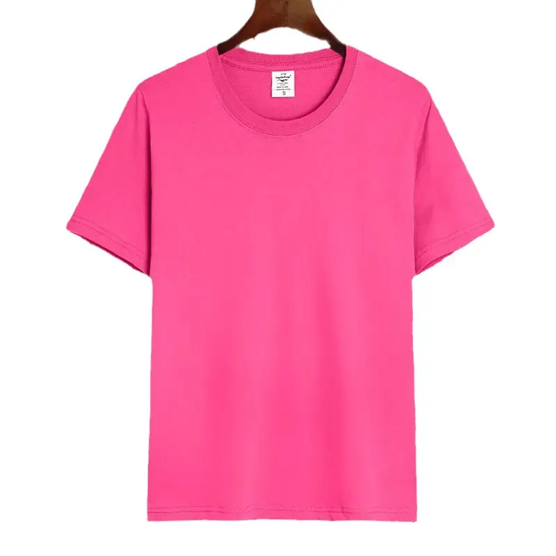 180g Cotton Light Blue Round Neck T-Shirt for Men Women Summer - Image 23