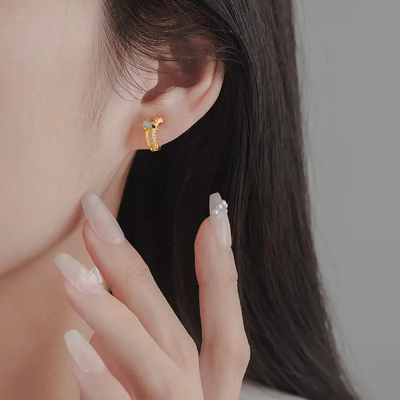 Women's Moonstone Ear Clip Earrings 2022 New Fashion - Image 4