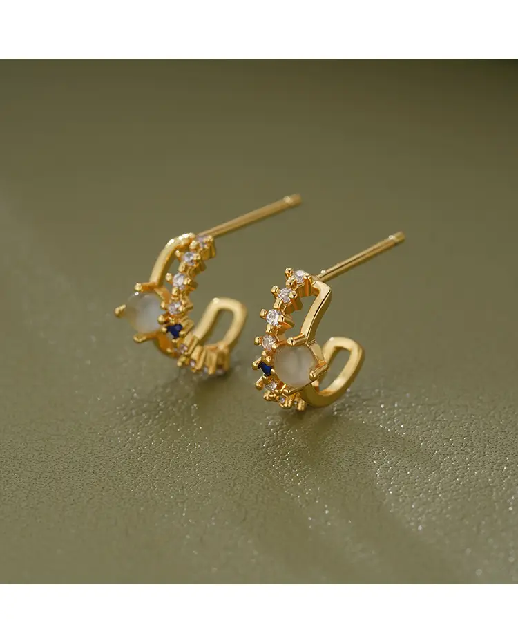 Women's Moonstone Ear Clip Earrings 2022 New Fashion — feature 9