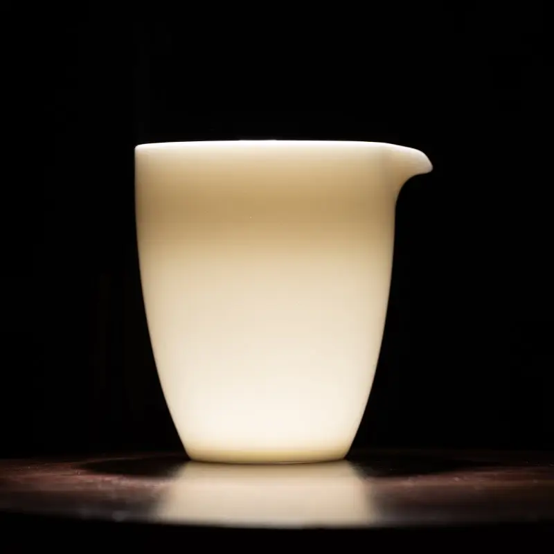 Jade White Ceramic Tea Cup with Side Handle - Image 7