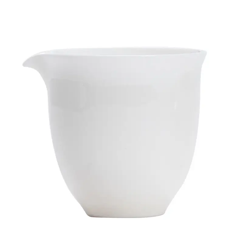 Jade White Ceramic Tea Cup with Side Handle - Image 8