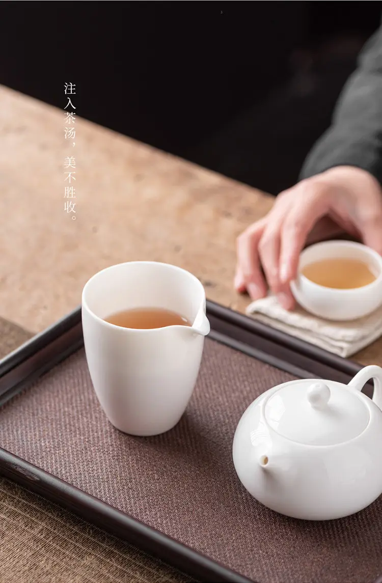 Jade White Ceramic Tea Cup with Side Handle — feature 12