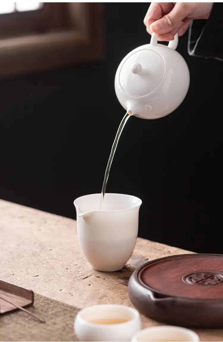 Jade White Ceramic Tea Cup with Side Handle — feature 6