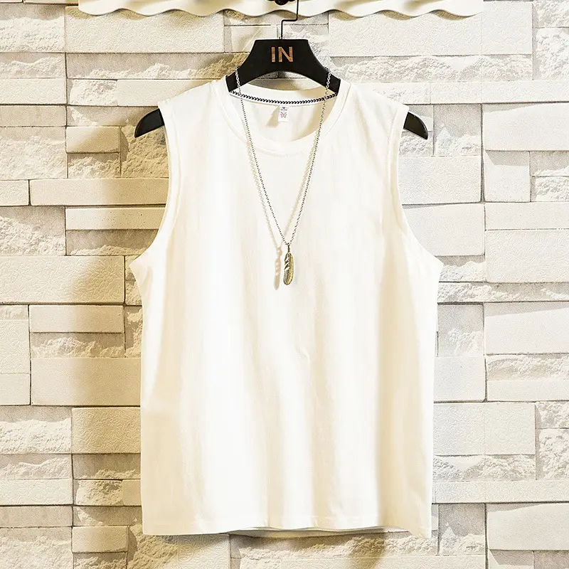 Men's Pure Cotton Sleeveless Vest Peach Multi Color