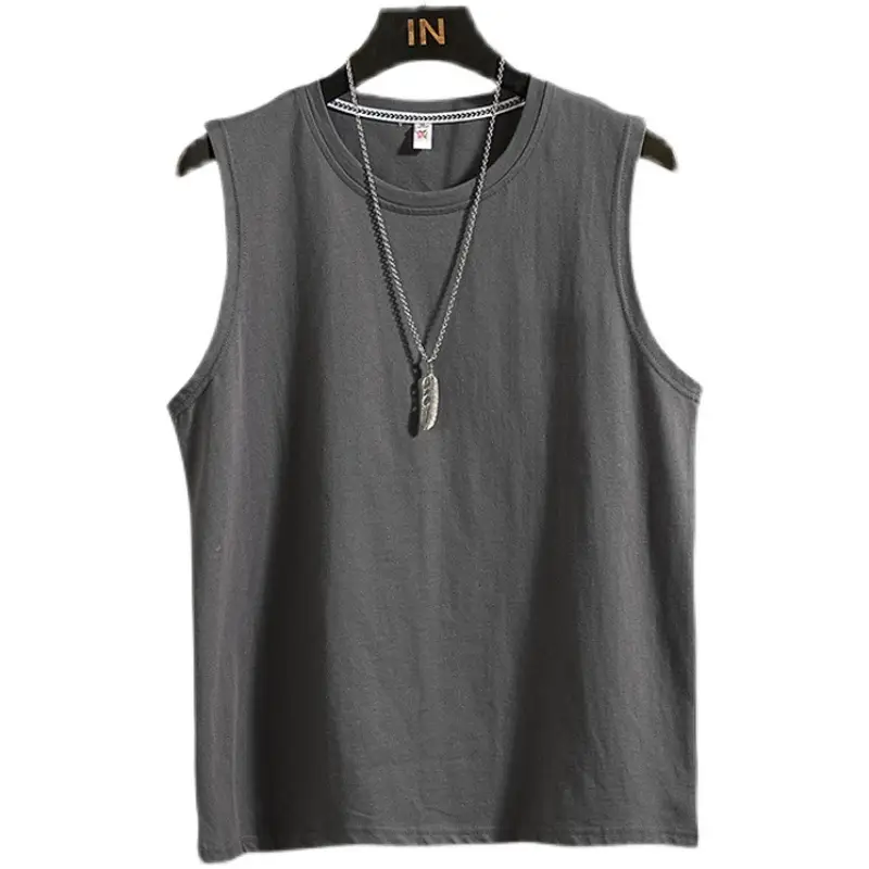 Men's Pure Cotton Sleeveless Vest Peach Multi Color