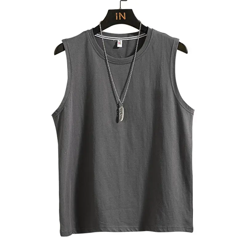 Men's Pure Cotton Sleeveless Vest Peach Multi Color
