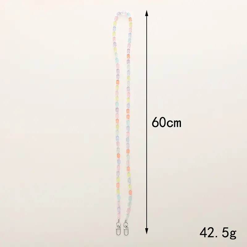 Korean Style Candy Color Beaded Crossbody Chain Mobile Phone Lanyard for Women - Image 7