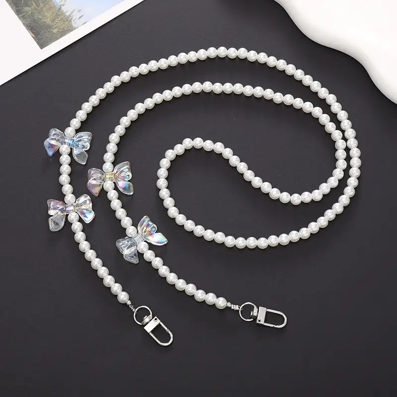 Korean Style Candy Color Beaded Crossbody Chain Mobile Phone Lanyard for Women - Image 3