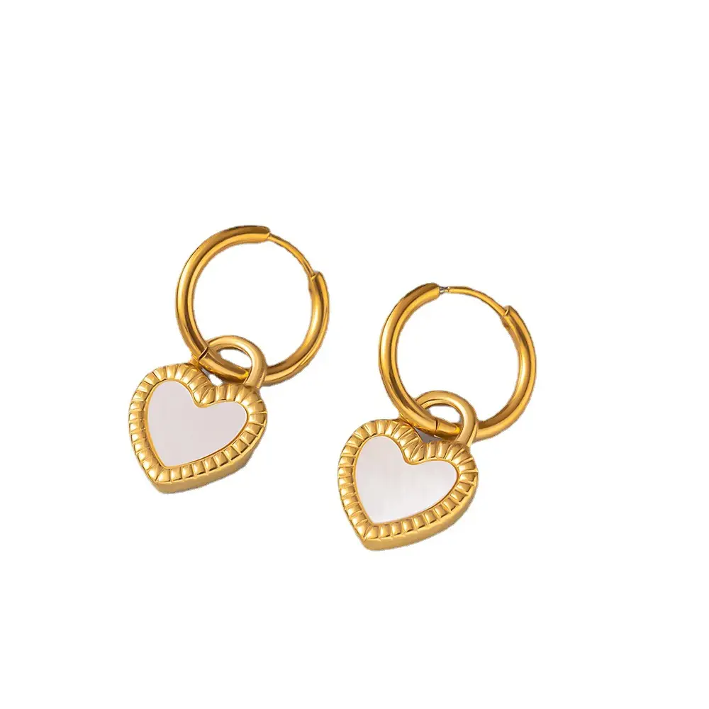 Gold Heart Shaped Love Earrings for Women