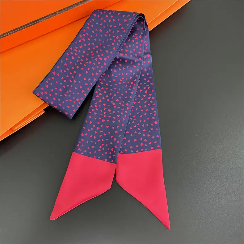 Women's Silk Scarf Red Polka Dot Design