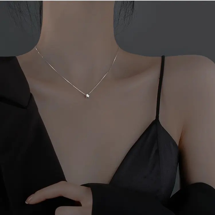 Titanium Beaded Five-pointed Star Necklace for Girls - Image 3
