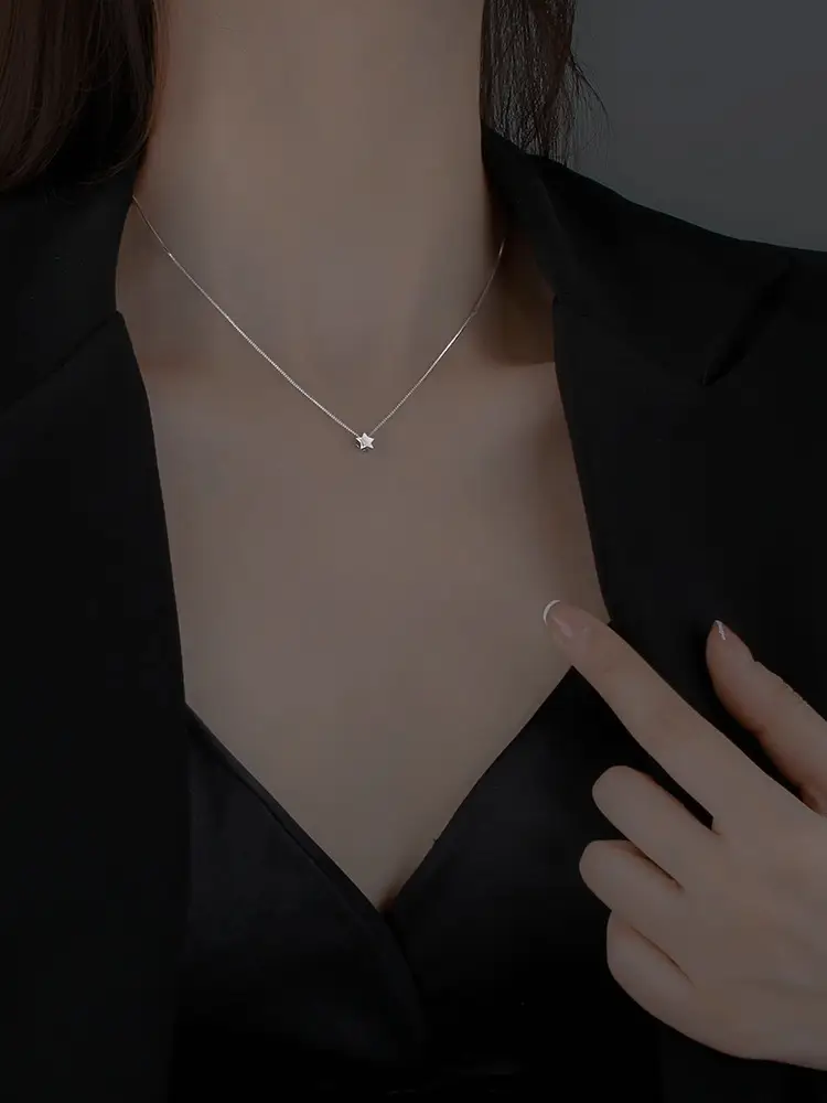 Titanium Beaded Five-pointed Star Necklace for Girls — feature 5