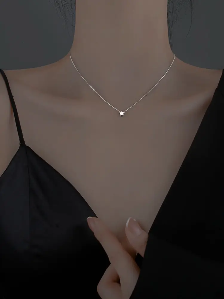Titanium Beaded Five-pointed Star Necklace for Girls — feature 6
