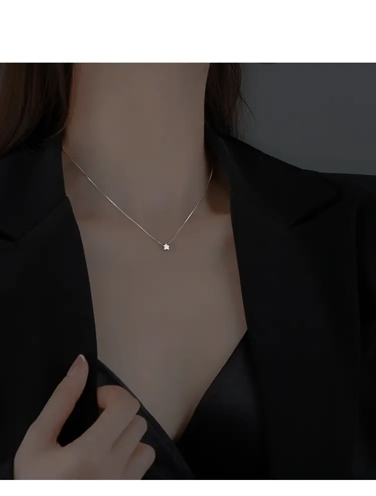 Titanium Beaded Five-pointed Star Necklace for Girls — feature 8