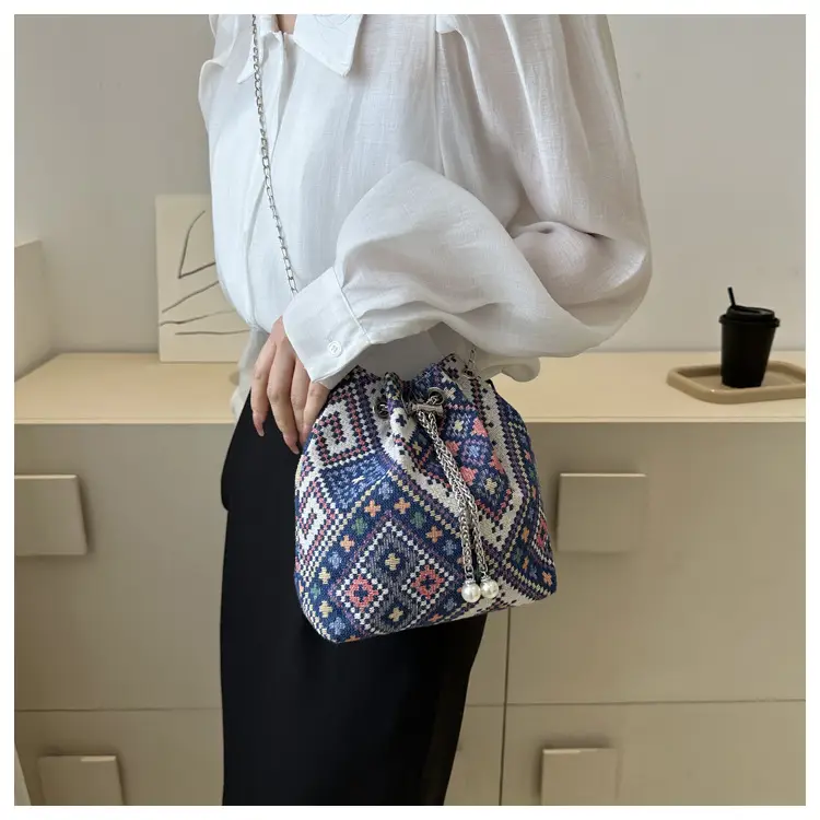 Ethnic Patterned Bucket Bag for Women — feature 10