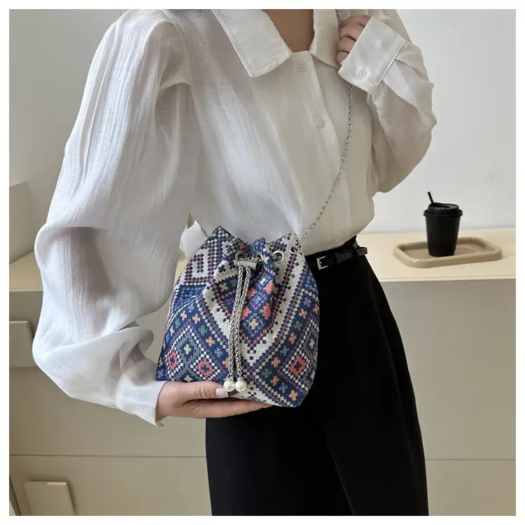 Ethnic Patterned Bucket Bag for Women — feature 11