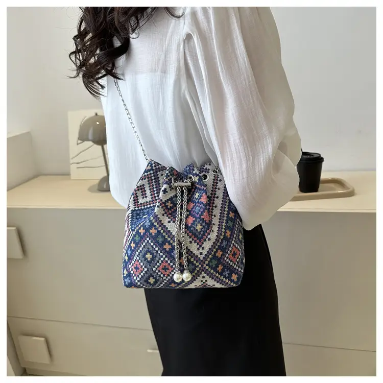 Ethnic Patterned Bucket Bag for Women — feature 12