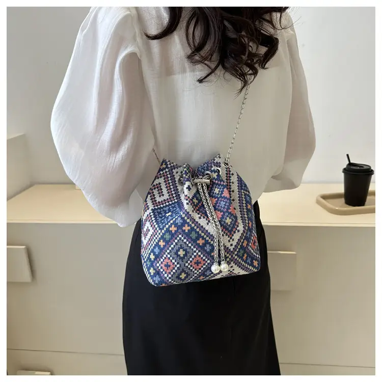 Ethnic Patterned Bucket Bag for Women — feature 13