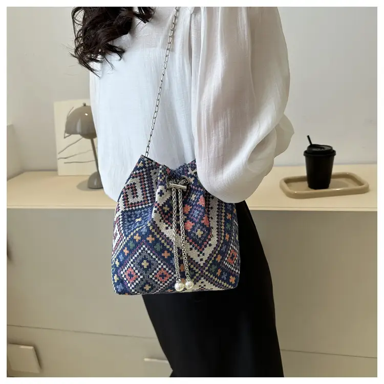 Ethnic Patterned Bucket Bag for Women — feature 15