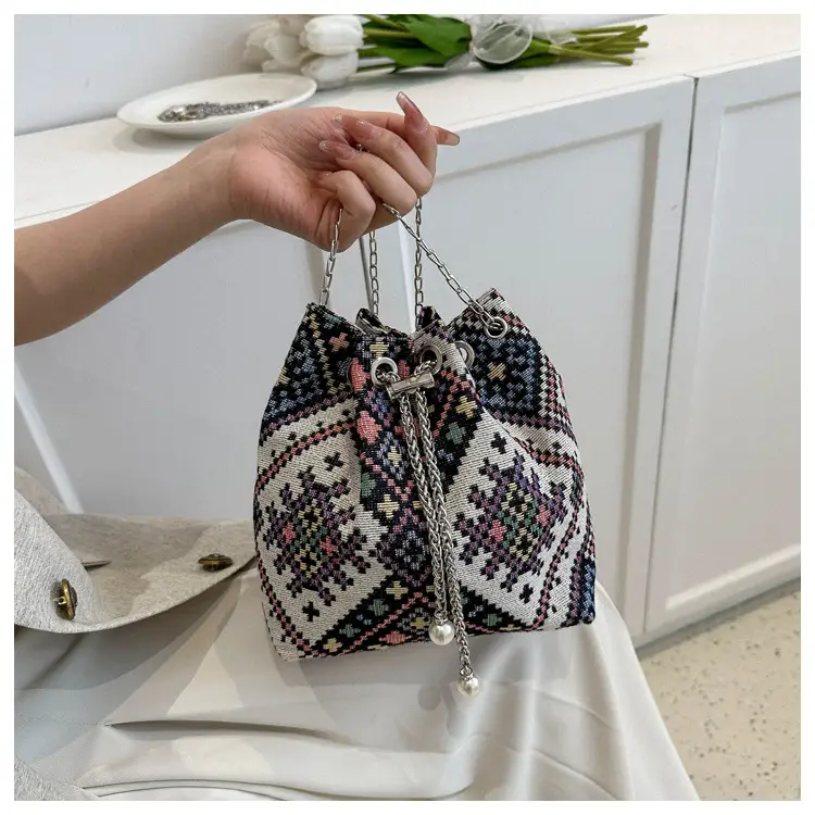 Ethnic Patterned Bucket Bag for Women — feature 16