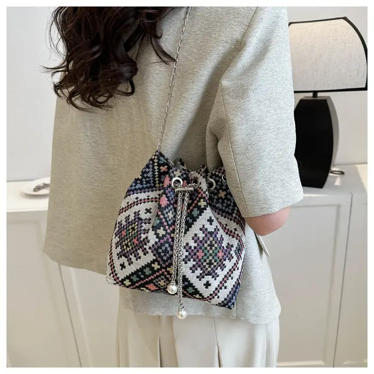 Ethnic Patterned Bucket Bag for Women — feature 17