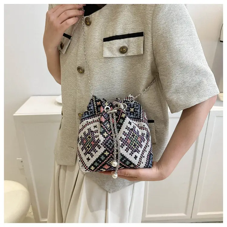 Ethnic Patterned Bucket Bag for Women — feature 18