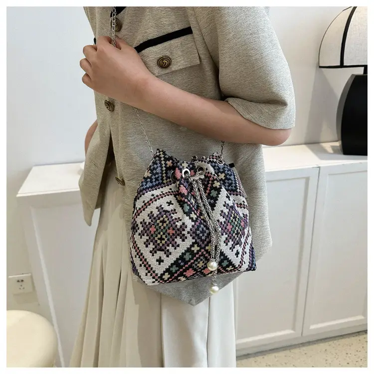 Ethnic Patterned Bucket Bag for Women — feature 19